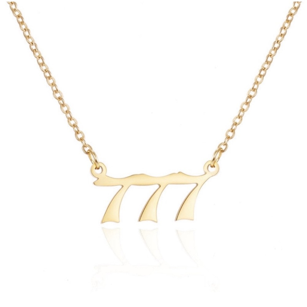 Gold plated 777 angel number necklace
